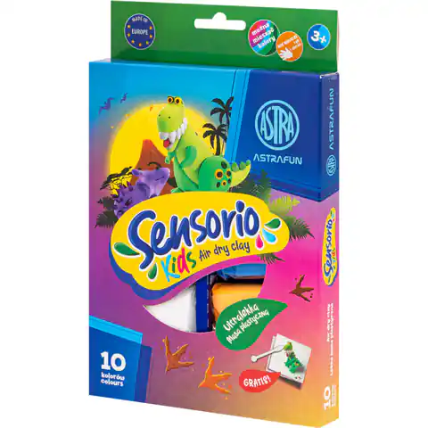 ⁨Masa plastyczna lekka DINOZAURY Sensorio Kids 10 kolorów 336123022⁩ w sklepie Wasserman.eu