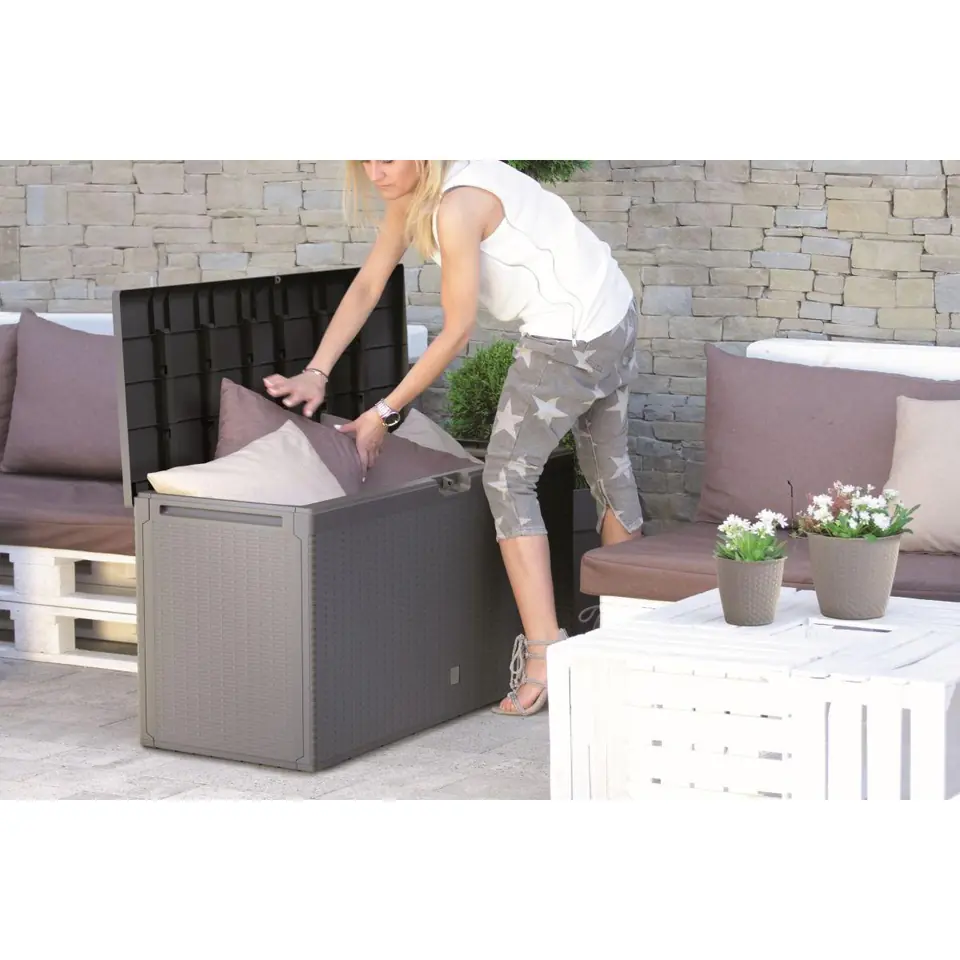 ⁨SKRZYNIA OGRODOWA 290L BOXE RATO PLUS ANTRACYT⁩ w sklepie Wasserman.eu