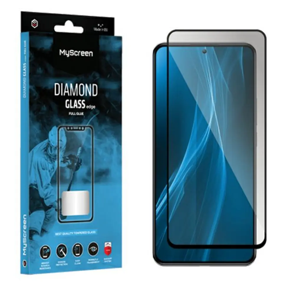 ⁨MS Diamond Glass Edge FG Xiaomi Poco X6 czarny/black Full Glue⁩ w sklepie Wasserman.eu