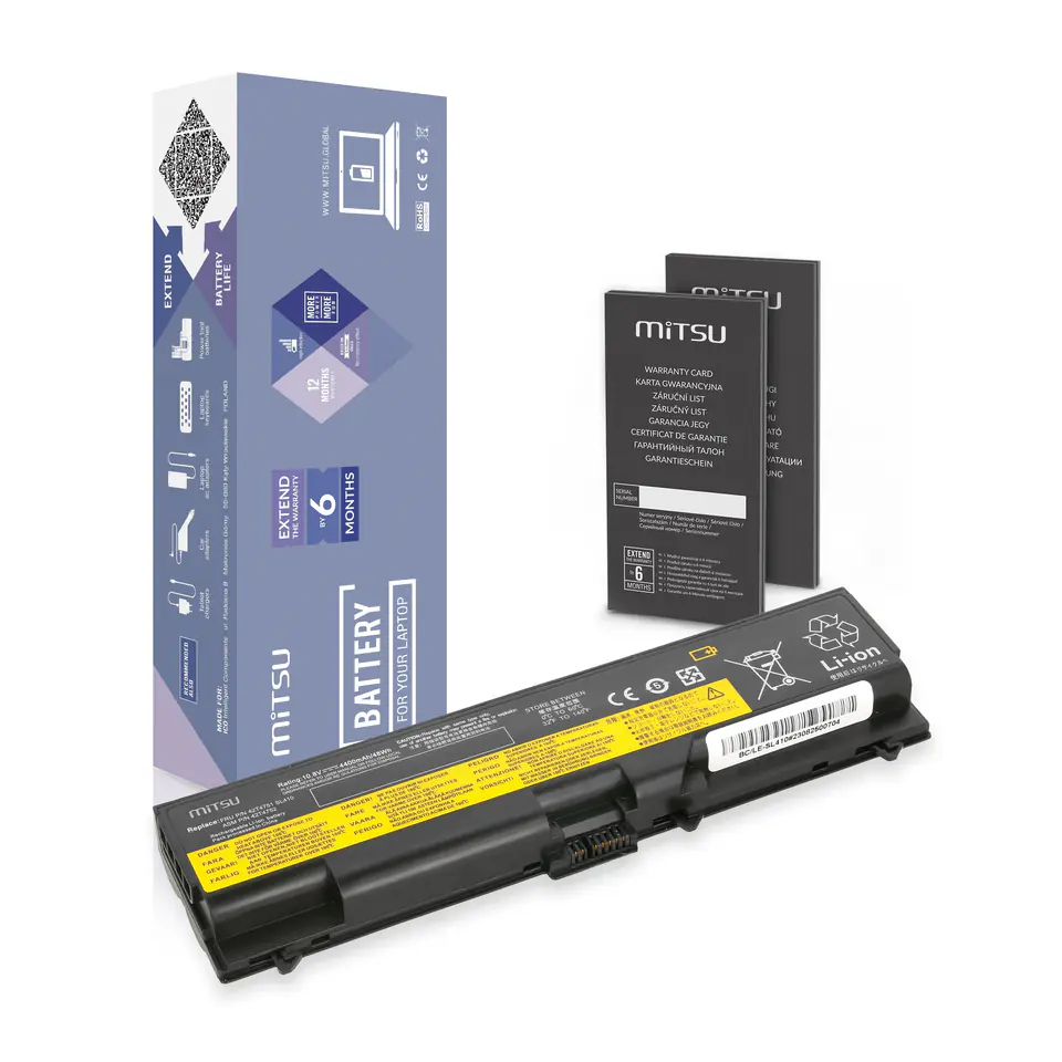⁨Battery for Lenovo E40, E50, SL410, SL510 4400 mAh (48 Wh) 10.8 - 11.1 Volt⁩ at Wasserman.eu