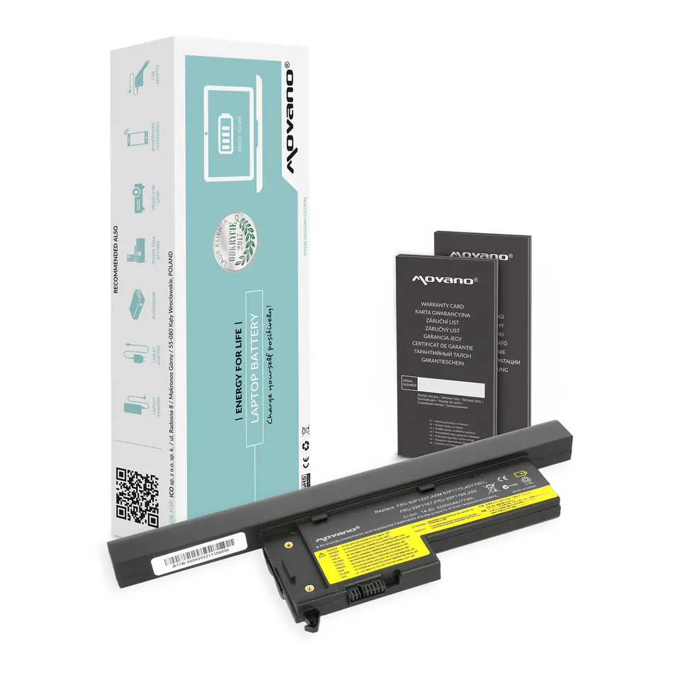 ⁨Bateria Movano do IBM X60, X60s (4400mAh)⁩ w sklepie Wasserman.eu