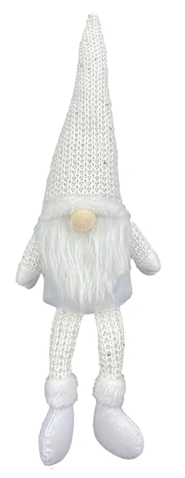 ⁨Krasnal skrzat świąteczny z brodą biały 47cm⁩ w sklepie Wasserman.eu