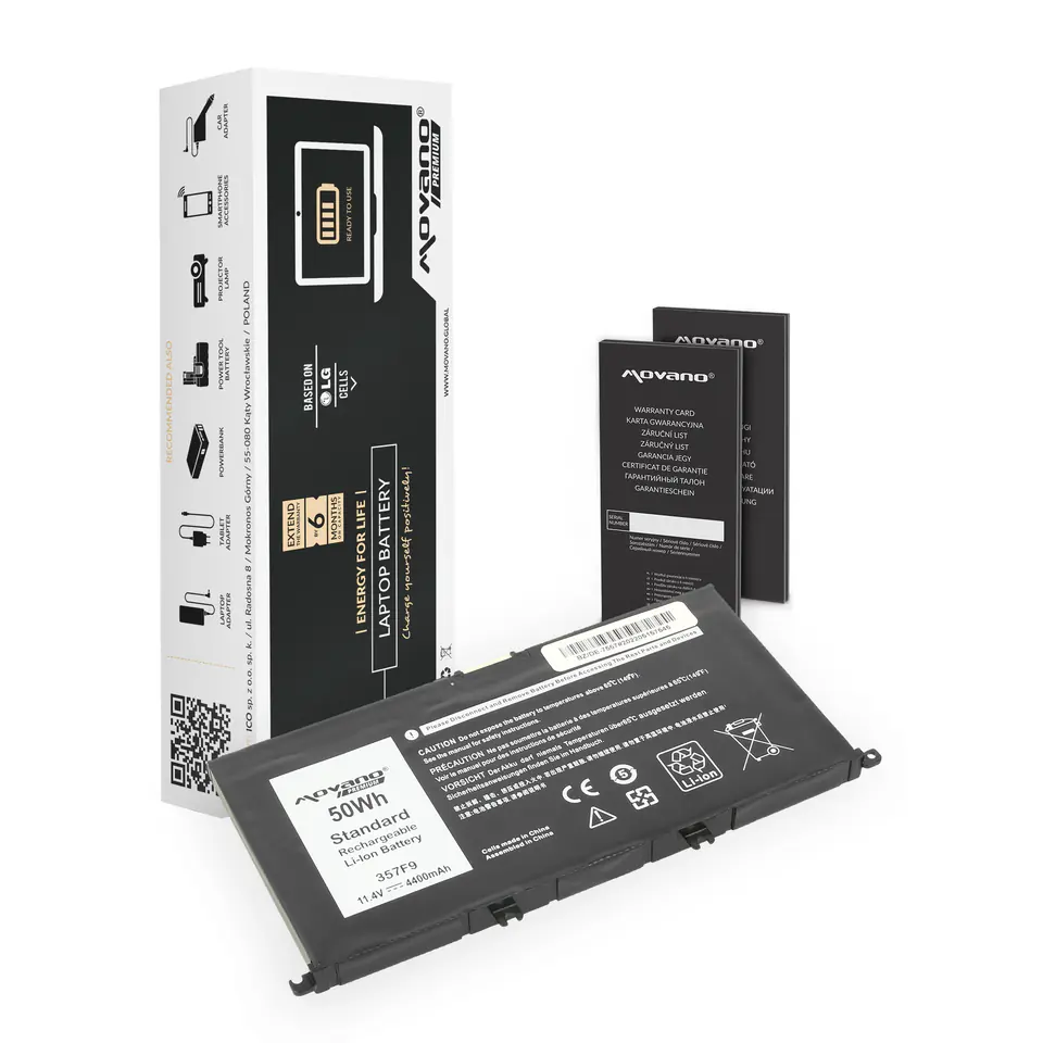 ⁨Movano Premium battery for Dell Inspiron 15 (7557), 15 (7559) - 4400mAh⁩ at Wasserman.eu