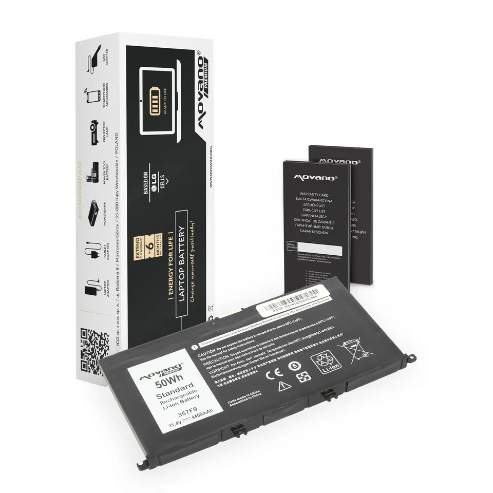 Bateria Movano Premium do Dell Inspiron 15 (7557), 15 (7559) - 4400mAh w sklepie Wasserman.eu