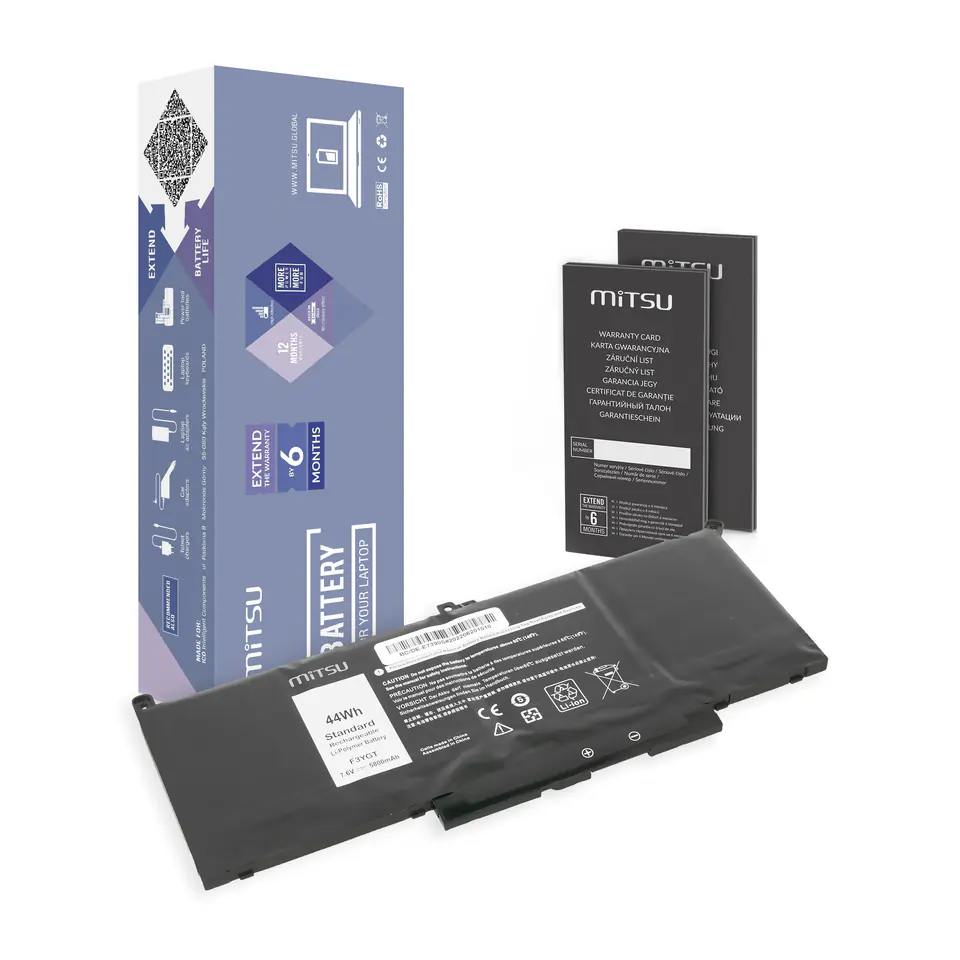 ⁨Bateria Mitsu do Dell Latitude 7390, 7490 (5800 mAh)⁩ w sklepie Wasserman.eu