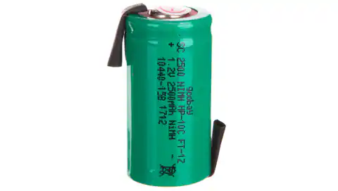 ⁨Rechargeable Battery Ni-MH Sub-C 1,2V 2500mAh HP-10C FT 1Z /soldering plates/ 72806⁩ at Wasserman.eu