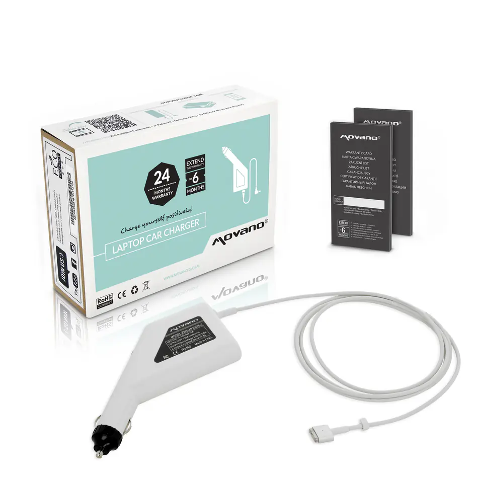 ⁨Zasilacz samochodowy Movano 20v 4.25a (magsafe 2) 85W do Apple⁩ w sklepie Wasserman.eu