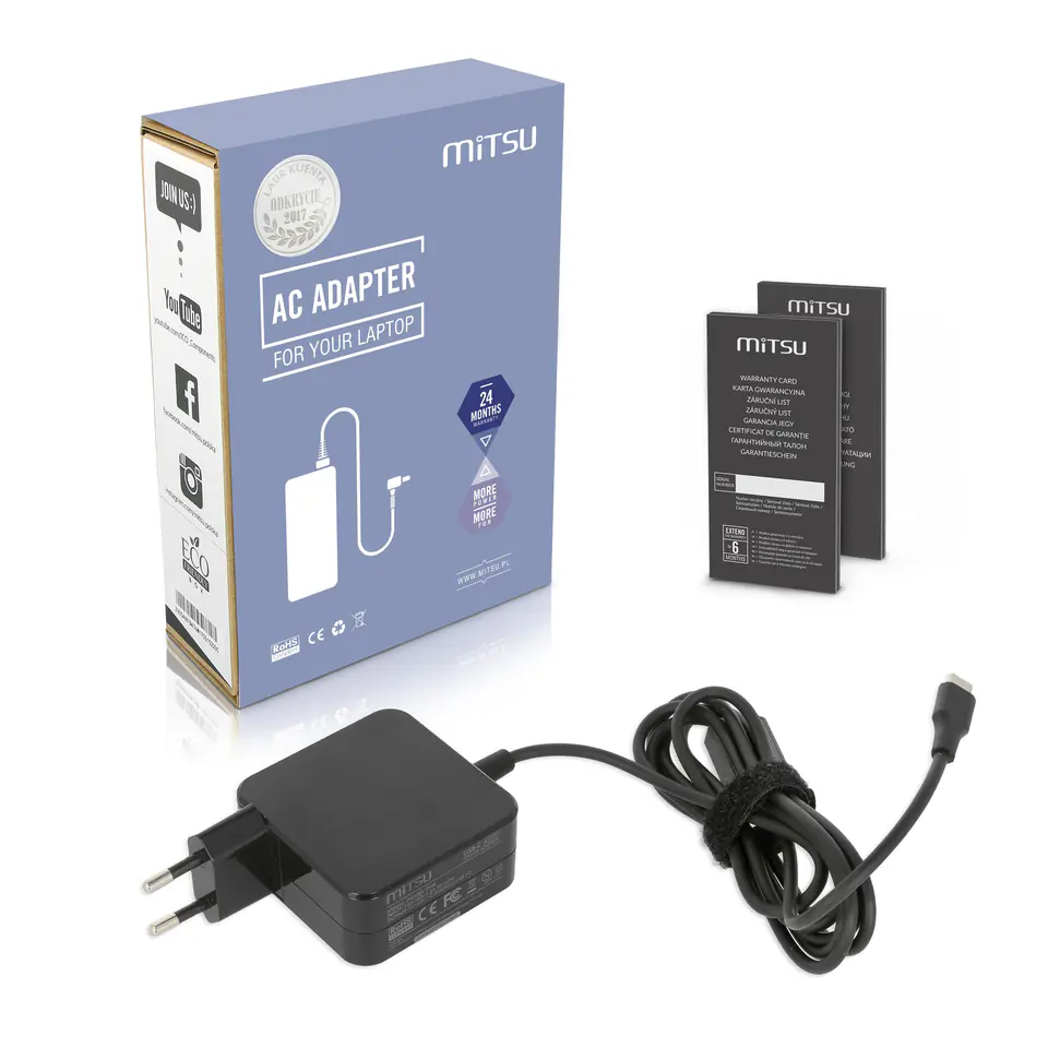 Zasilacz Mitsu 45W USB type C USB-C (black) w sklepie Wasserman.eu