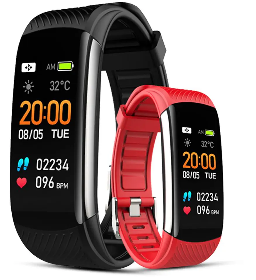 ⁨Smartband Giewont Black GW200-1 + Red Strap⁩ at Wasserman.eu