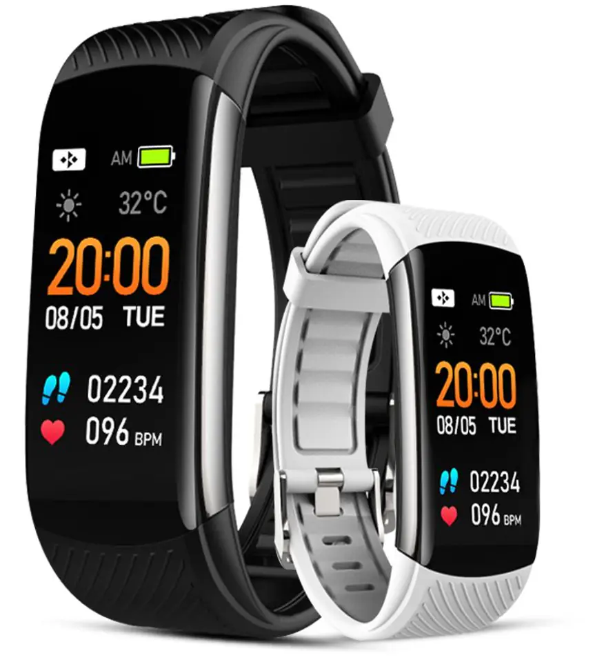 ⁨Smartband Giewont Black GW200-2 + White Strap⁩ at Wasserman.eu