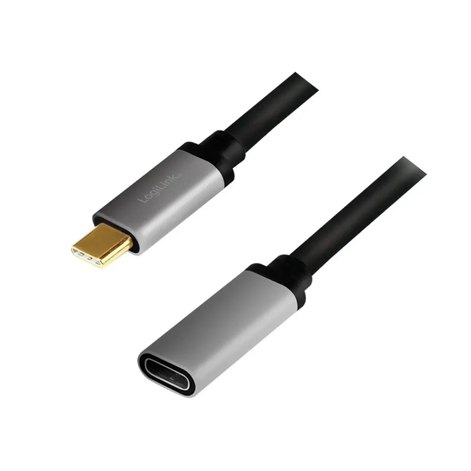 ⁨USB-C M/F cable, 4K/60Hz , alu, 0.5m⁩ at Wasserman.eu