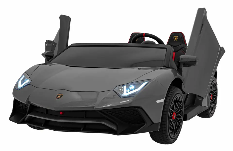 ⁨Auto Lamborghini Aventador SV na akumulator dla 2 dzieci Szary + Pilot 2,4 GHz + Pianka EVA + Audio LED⁩ w sklepie Wasserman.eu