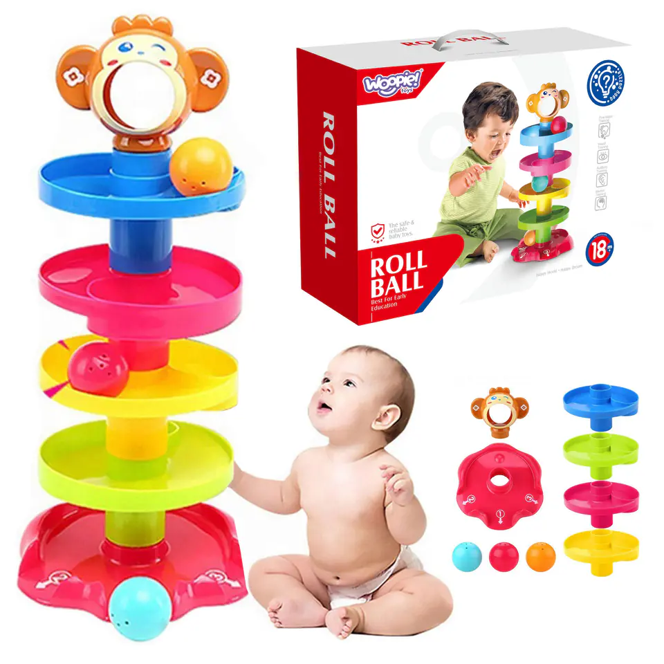 ⁨WOOPIE BABY Kulodrom Tor Kulkowy Zestaw Spirala + 3 Kulki⁩ w sklepie Wasserman.eu