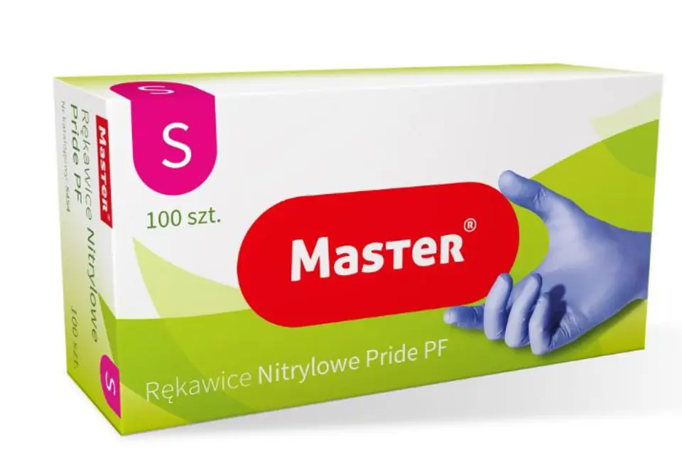 ⁨RĘKAWICE NITRYLOWE NIEBIESKIE MASTER PRIDE ROZMIAR S⁩ w sklepie Wasserman.eu