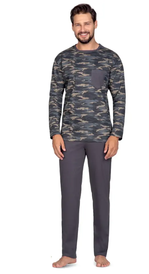 ⁨PIŻAMA REGINA MĘSKA 596 XXL-3XL (kolor zielony, rozmiar XXL)⁩ w sklepie Wasserman.eu
