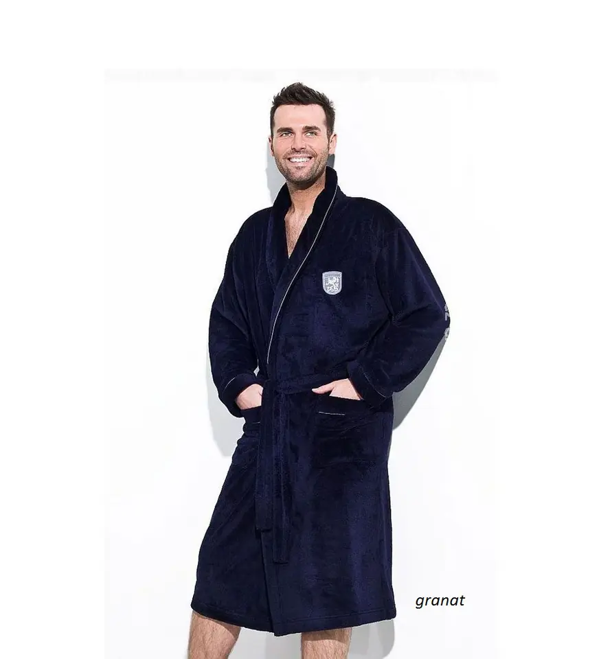 ⁨Bathrobe Boris navy blue (size L)⁩ at Wasserman.eu