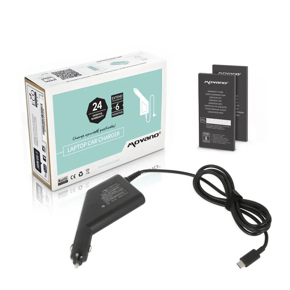 ⁨Zasilacz samochodowy Movano 100W USB type C USB-C⁩ w sklepie Wasserman.eu