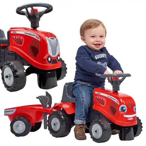 ⁨FALK Traktorek Baby Mac Cormick Czerwony z Przyczepką + akc. od 1 roku⁩ w sklepie Wasserman.eu