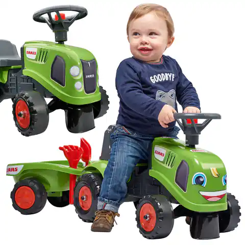 ⁨FALK Traktorek Baby Claas Zielony z Przyczepką + akc. od 1 roku⁩ w sklepie Wasserman.eu