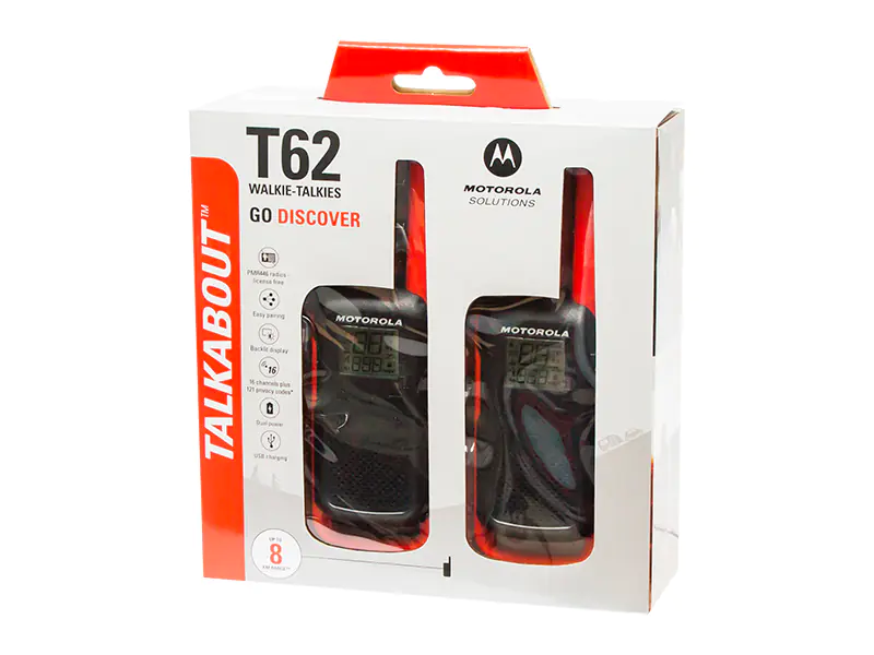 T62 PMR 446 WALKIE TALKIE BLACK-RED at Wasserman.eu