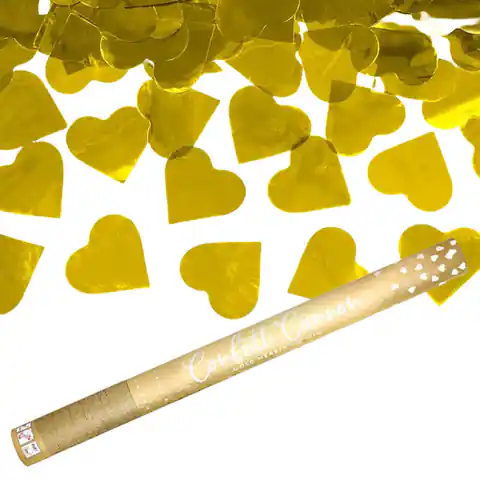 ⁨Tuba konfetti strzelające ze złotymi sercami 60cm⁩ w sklepie Wasserman.eu