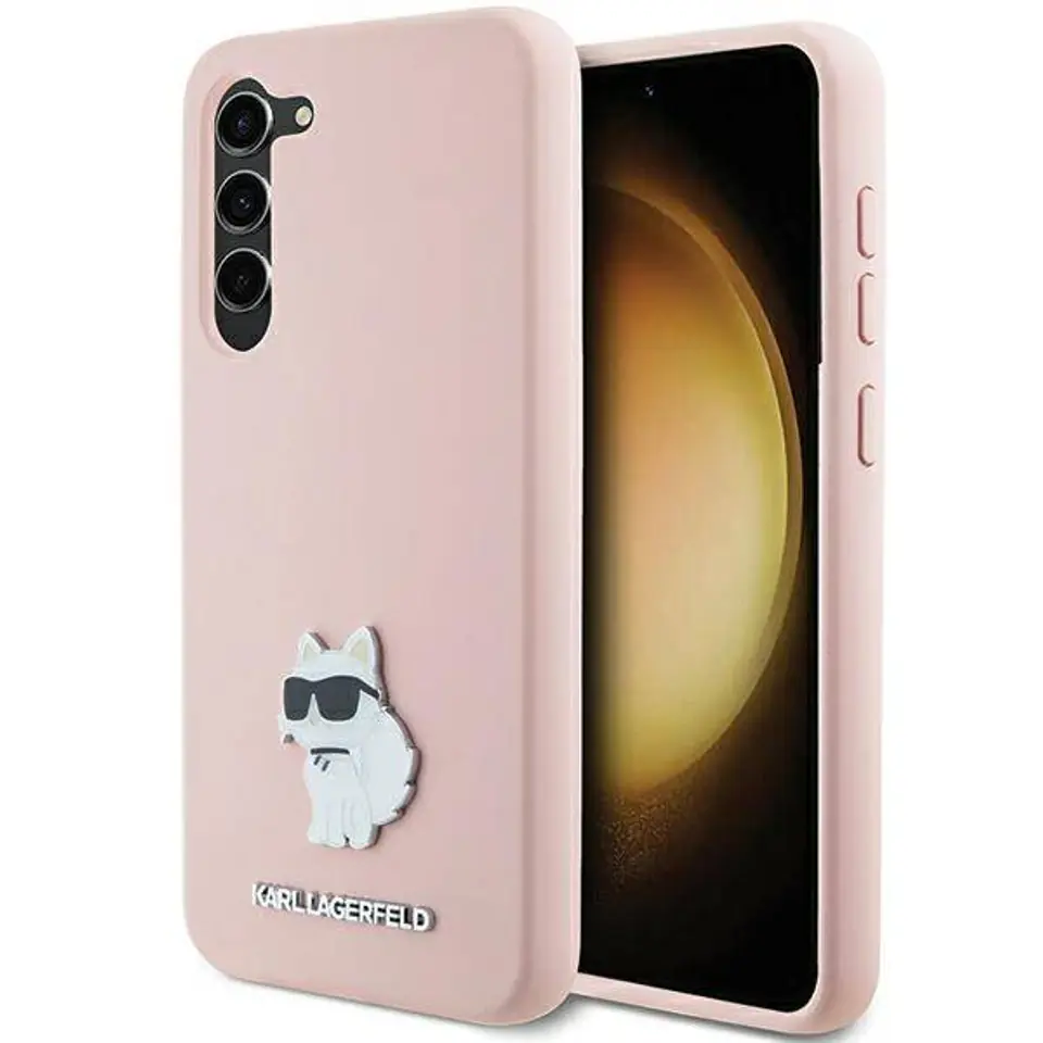 ⁨Oryginalne Etui SAMSUNG GALAXY S23 Karl Lagerfeld Silicone Choupette Metal Pin (KLHCS23SSMHCNPP) różowe⁩ w sklepie Wasserman.eu