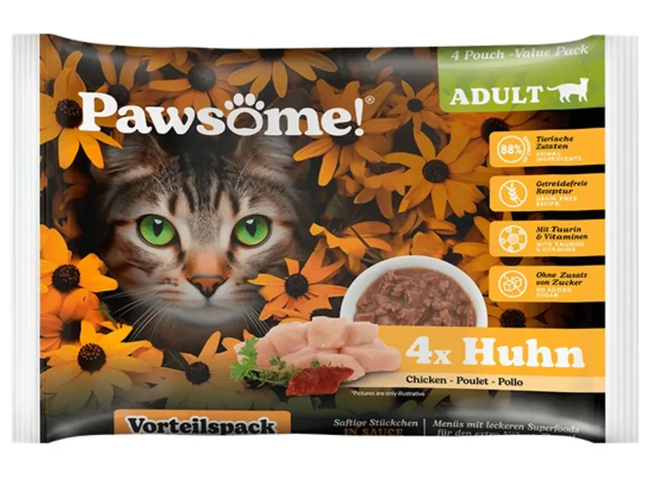 ⁨Pawsome Adult Huhn - kurczak saszetki 4x85g⁩ w sklepie Wasserman.eu
