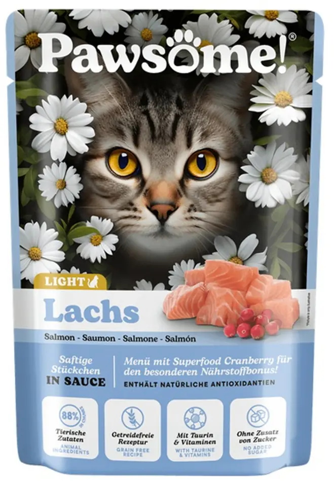 ⁨Pawsome Adult Light Lachs - łosoś saszetka 85g⁩ w sklepie Wasserman.eu