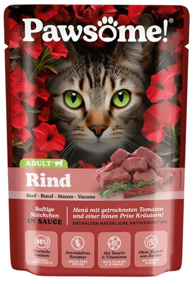 ⁨Pawsome Adult Rind - wołowina saszetka 85g⁩ w sklepie Wasserman.eu