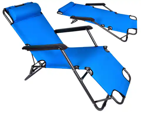 ⁨Fotel Leżak LEON niebieski⁩ w sklepie Wasserman.eu