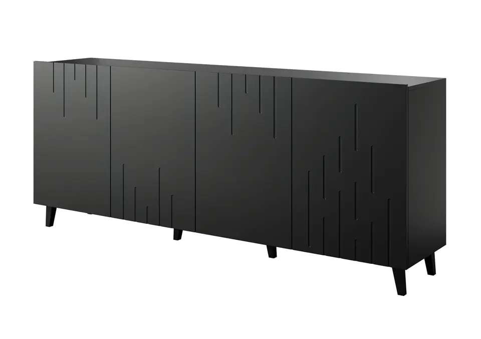 ⁨BARI chest of drawers 200x42x82 black matt⁩ at Wasserman.eu