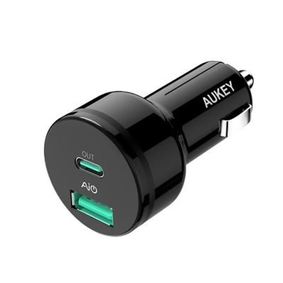 ⁨AUKEY CC-Y7 SAMOCHODOWA 2XUSB PD 36W 5.4A⁩ w sklepie Wasserman.eu