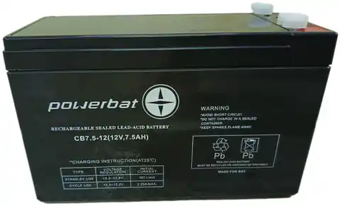 ⁨Akumulator AGM POWERBAT CB 12V 7,5Ah⁩ w sklepie Wasserman.eu