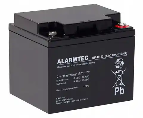 ⁨Akumulator AGM ALARMTEC serii BP 12V 40Ah⁩ w sklepie Wasserman.eu
