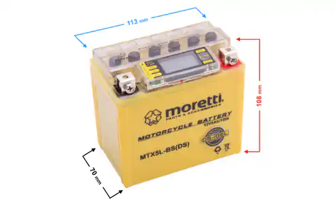 ⁨Akumulator Moretti AGM (I-Gel) MTX5L-BS ze wskaźnikiem⁩ w sklepie Wasserman.eu