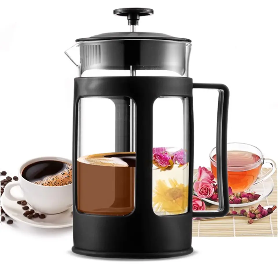 ⁨ZAPARZACZ DO KAWY HERBATY FRENCH PRESS SZKLANY DZBANEK 1L⁩ w sklepie Wasserman.eu