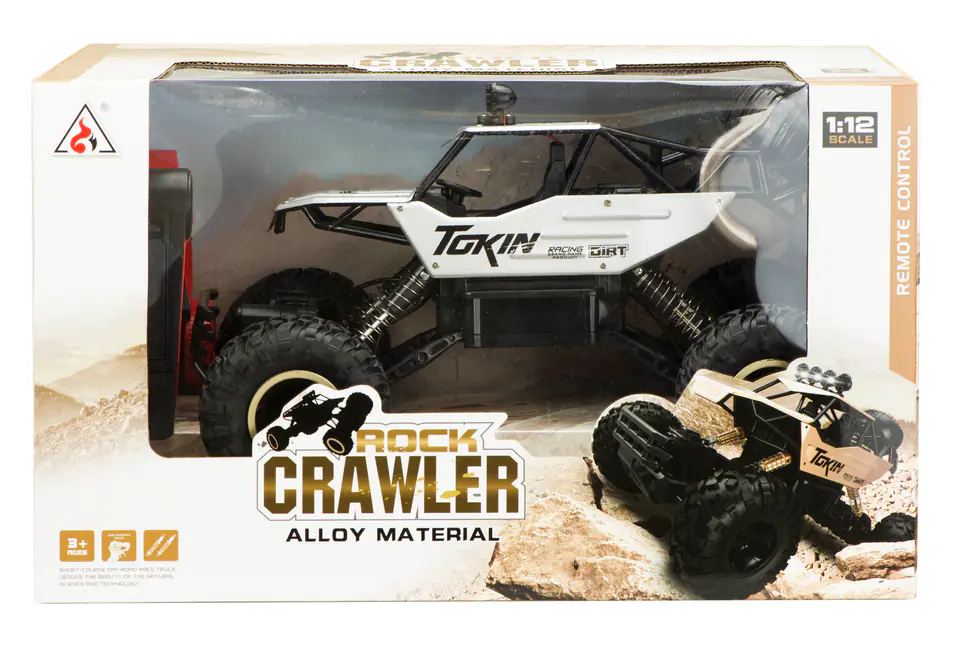 ⁨Samochód zdalnie sterowany na pilota RC Rock Crawler 1:12 4WD METAL srebrny⁩ w sklepie Wasserman.eu