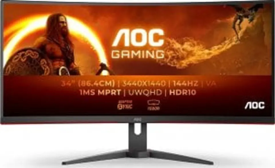 ⁨Monitor AOC CU34G2XE/BK (34" /VA /144Hz /3440 x 1440 /Czarny)⁩ w sklepie Wasserman.eu