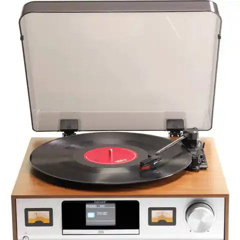 ⁨Denver MRD-52 retro stereo system with light wood turntable⁩ at Wasserman.eu