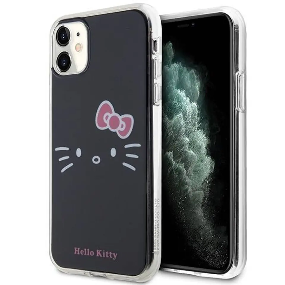 ⁨Oryginalne Etui IPHONE 11 Hello Kitty Hardcase IML Kitty Face (HKHCN61HKHLK) czarne⁩ w sklepie Wasserman.eu