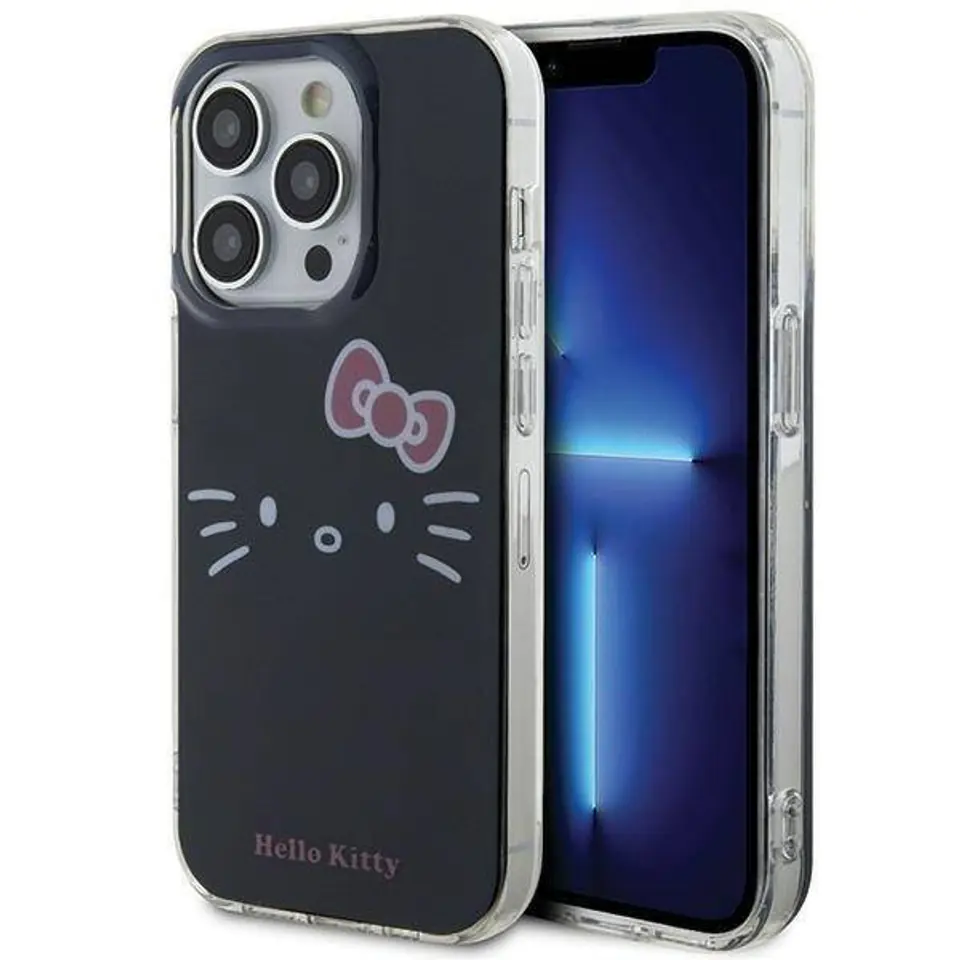 ⁨Oryginalne Etui IPHONE 14 PRO Hello Kitty Hardcase IML Kitty Face (HKHCP14LHKHLK) czarne⁩ w sklepie Wasserman.eu