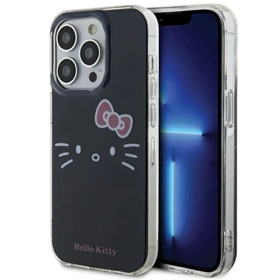 ⁨Oryginalne Etui APPLE IPHONE 15 PRO MAX Hello Kitty Hardcase IML Kitty Face (HKHCP15XHKHLK) czarne⁩ w sklepie Wasserman.eu