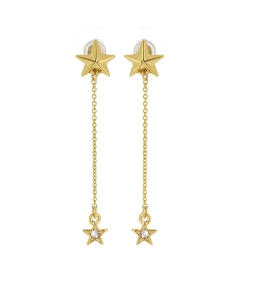 ⁨Long earrings with stars (P15/STL/25AU)⁩ at Wasserman.eu