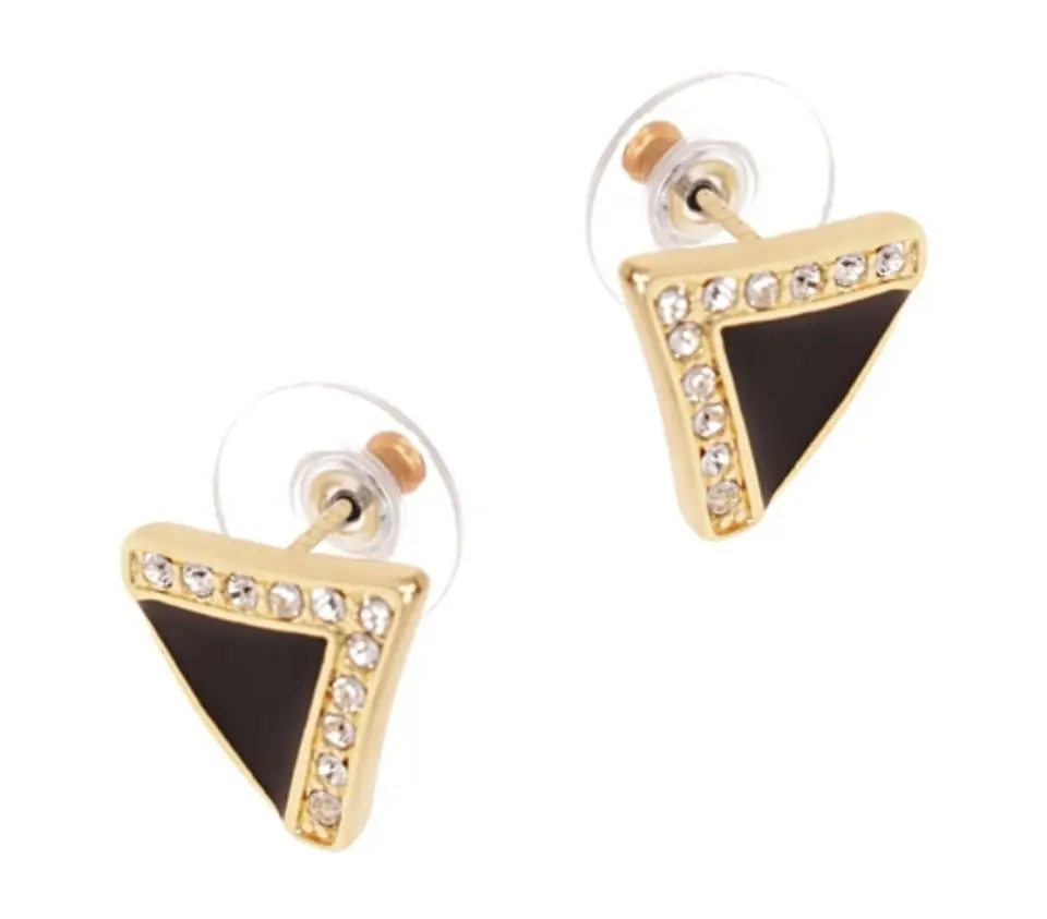 ⁨Triangle earrings with enamel (P13261AU-E280)⁩ at Wasserman.eu