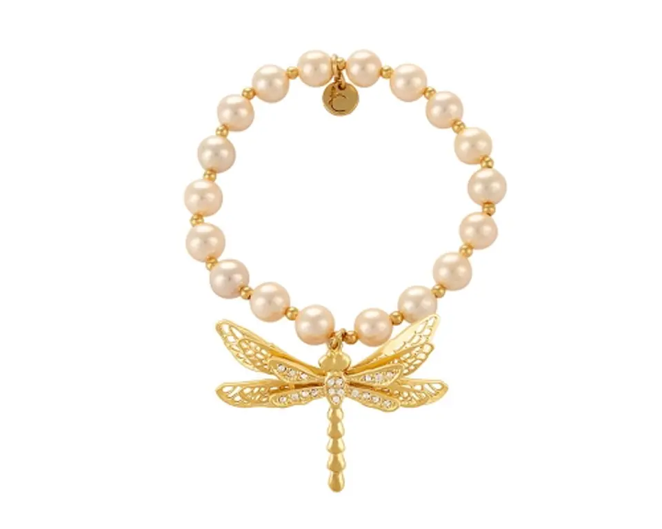 ⁨Bransoletka z pereł z ważką z kolekcji Mystical Moments (B22/WAŻ/28Au)⁩ w sklepie Wasserman.eu