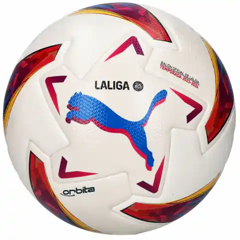 ⁨Piłka Puma Orbita Laliga 1 084106 (kolor Biały. Czerwony, rozmiar 5)⁩ w sklepie Wasserman.eu