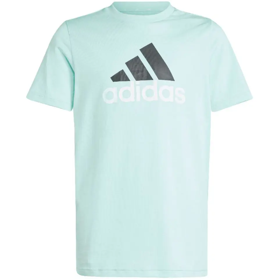 ⁨Koszulka adidas Essentials Two-Color Big Logo Cotton Tee Jr (kolor Niebieski, rozmiar 164cm)⁩ w sklepie Wasserman.eu