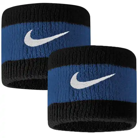 ⁨Frotki na nadgarstek Nike Swoosh (kolor Czarny. Niebieski)⁩ w sklepie Wasserman.eu