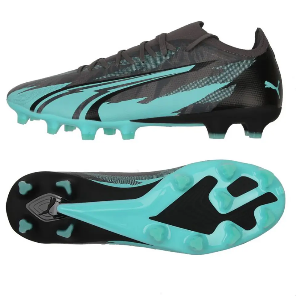 ⁨Buty Puma Ultra Match Rush FG/AG M 107830 (kolor Szary/Srebrny, rozmiar 44 1/2)⁩ w sklepie Wasserman.eu