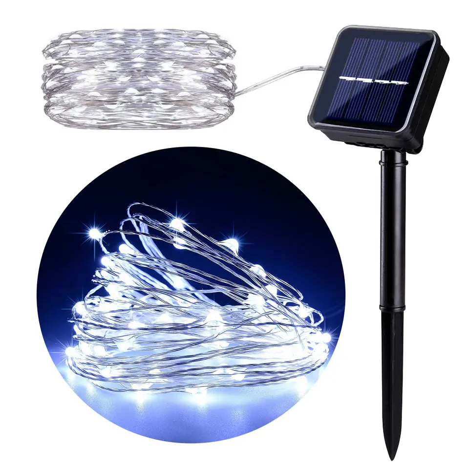 ⁨Solar Decorative Garden Lamp 100 LED 10m 600mAh GreenBlue GB164⁩ at Wasserman.eu